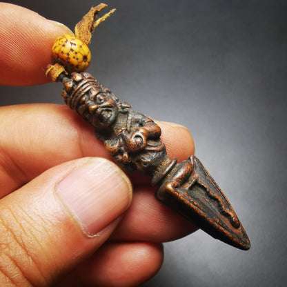 Gandhanra Antique Tibetan Amulet,Kila Pendant, Phurba of Vajrapani,80 Years Old
