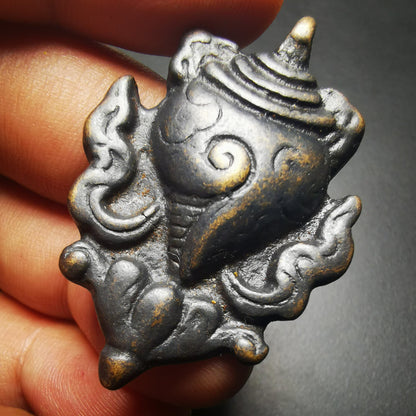 Gandhanra Handmade Shankha,Divine Conch Badge,Tibetan Buddhist Amulet Pendant