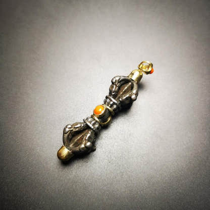 Amulet,Dorje Vajra Pendant 2.0" - Tibetan Buddhist amulet, size reference