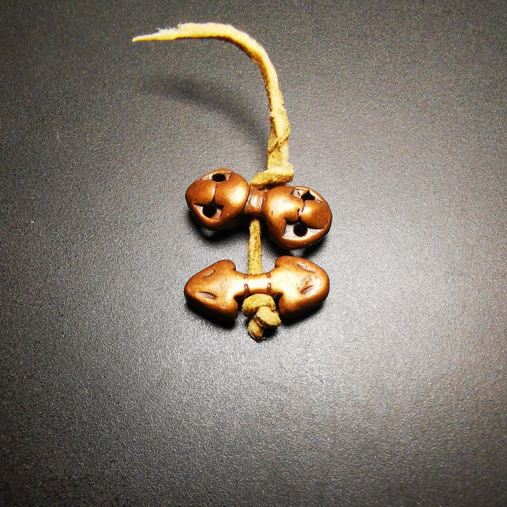 Gandhanra Antique Tibetan Amulet,Mini Vajra Bead Pendant for Mala Prayer Beads,Trantic Buddhism Dharma,Made of Red Copper