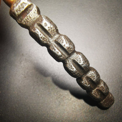 Gandhara Handmad Charm Pendant,Tibetan Cordyceps Sinensis,Made of Cold Iron and Brass