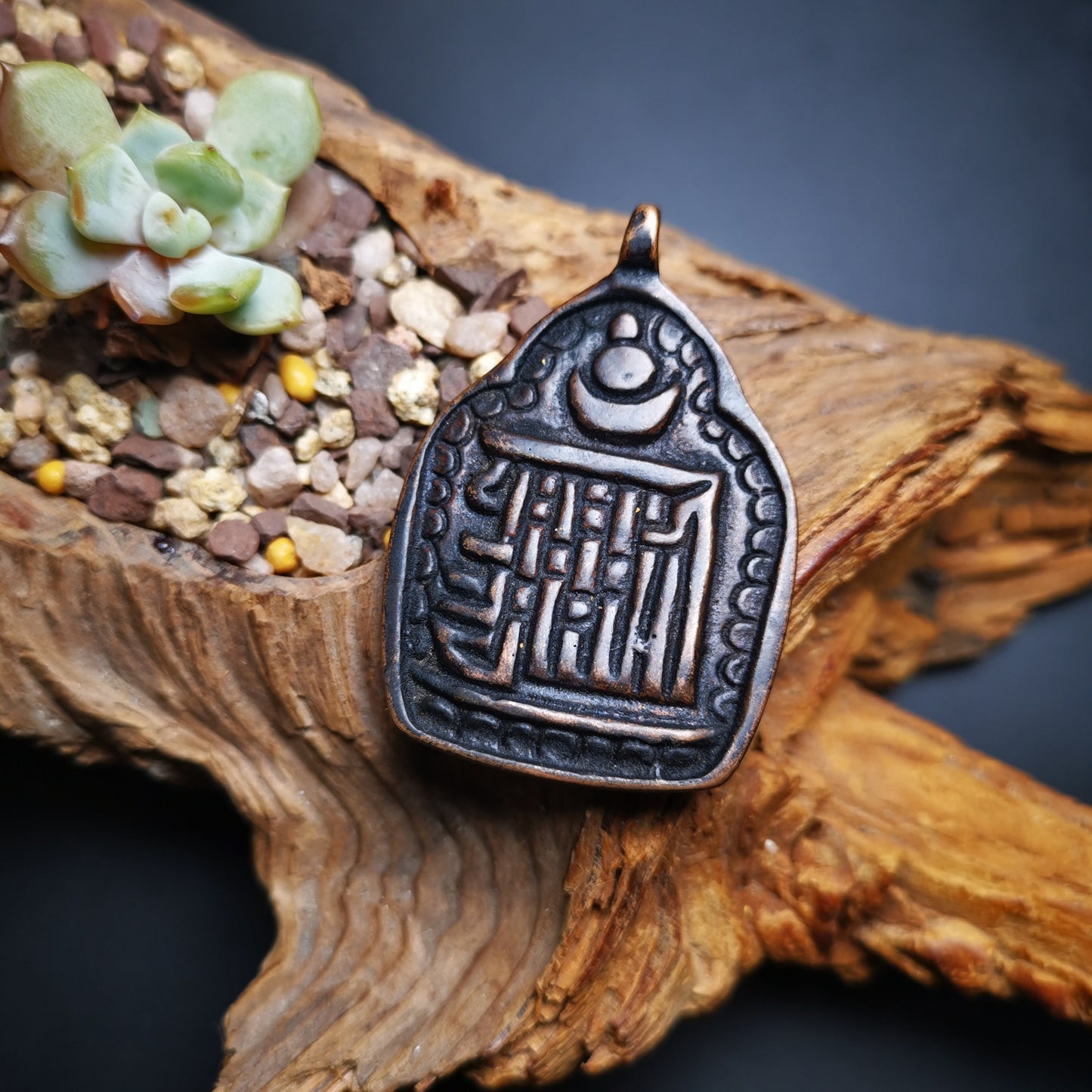 Gandhanra Handmade Kalachakra Amulet Badge,Symbol of Buddhist,60 Years Old