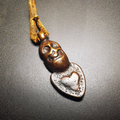 Gandhanra Handmade Buddhist Mala Counter Clip,Skull Sītavana Pendant for Prayer Beads,Amulet