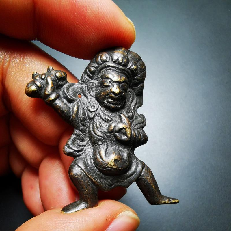 Gandhanra Acient Vajrapani Amulet,Tibetan Buddhism Statue,the Protector and Guide of Gautama Buddha,80 years old