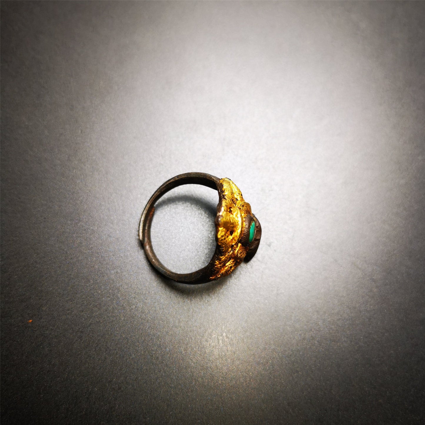 Gandhanra Unique Handcrafted Ring, Tibetan Buddhist Vajra Bell Ring,Made of Pure Gold Filled and Silver Filled,Protection Jewelry
