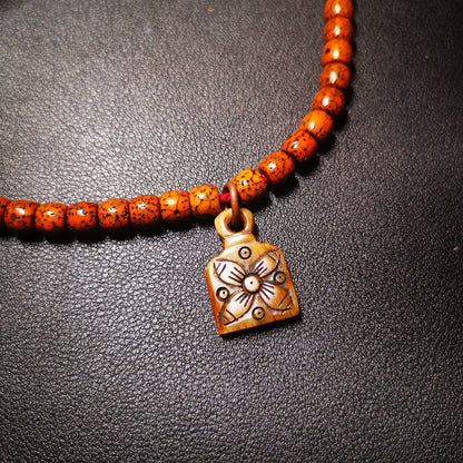 Yak Bone Carved Flower Mala Pendant,Bead Counter Clip, Prayer Bead Accessories,Gandhanra Tibetan Amulet