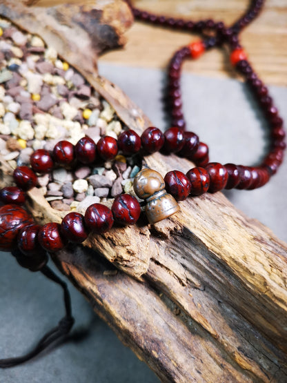 Gandhanra Handmade Tibetan Amulet Pendant,Mini Stamp,Tibetan Seal Bead, Mala Marker Bead Accessories, Made of Red Copper