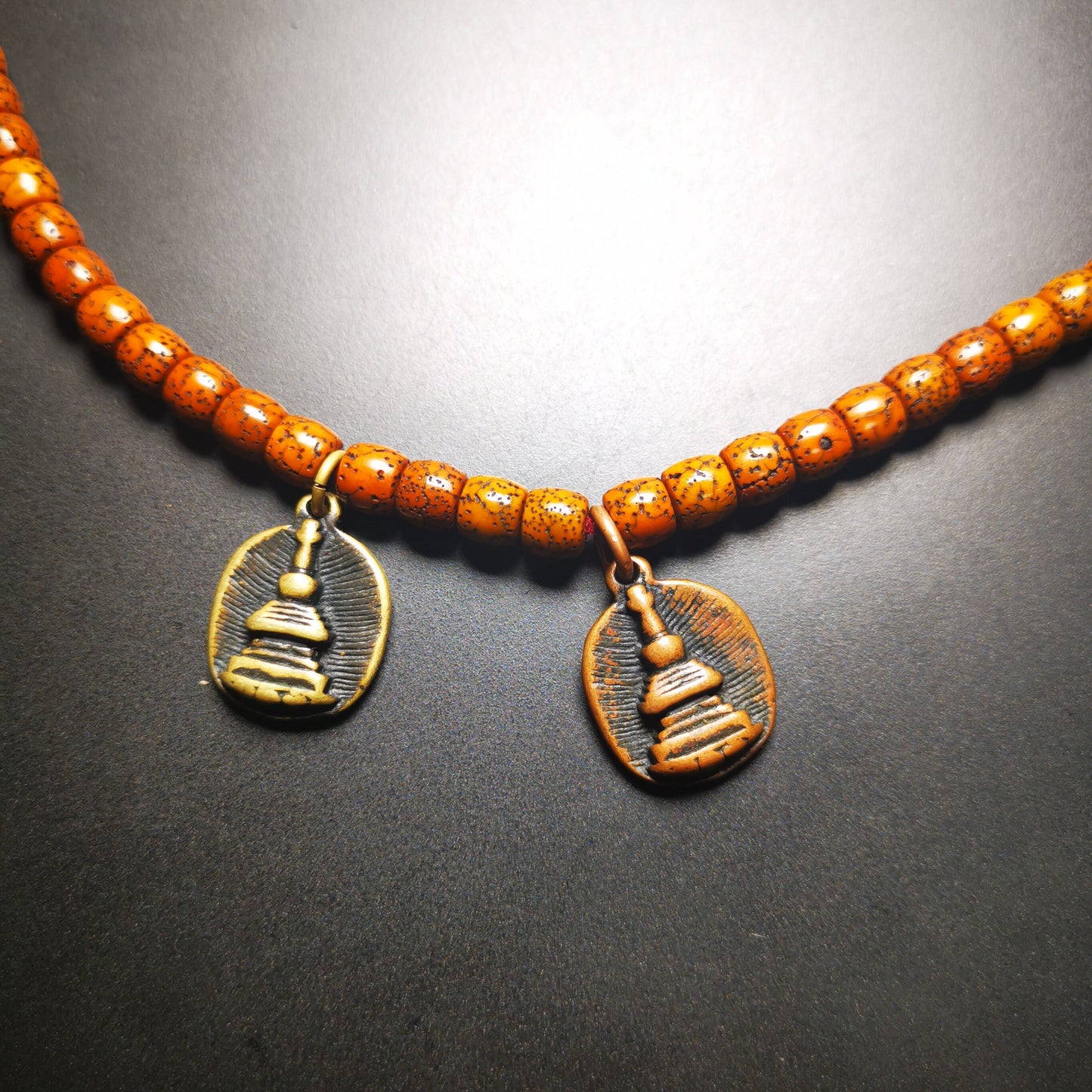 Gandhanra Handmade  Mala Counter Pendant,Stupa, Pagoda, Prayer Beads Accessories,Made of Brass