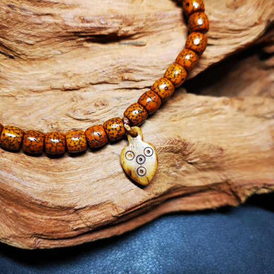 Bone Carved Nubro,Mani Jewel/Wish-Fulfilling Cintamani, Pendant for Mala,Prayer Beads Accessories,Gandhanra Tibetan Amulet