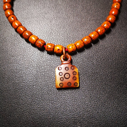 Yak Bone Carved Flower Mala Pendant,Bead Counter Clip, Prayer Bead Accessories,Gandhanra Tibetan Amulet