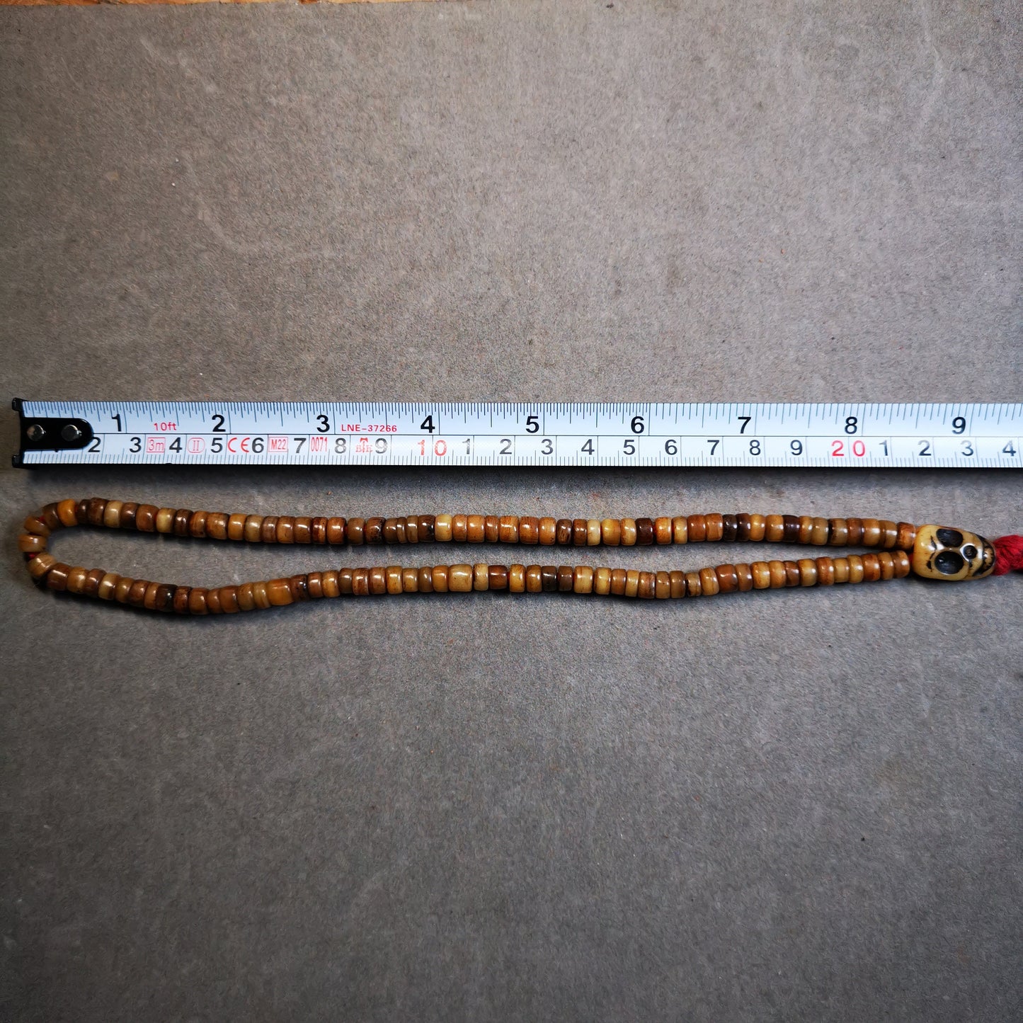 Gandhanra Original 6mm Tibetan Yak Bone Mala Beads Necklace, Hand-carved Tibetan Prayer Beads