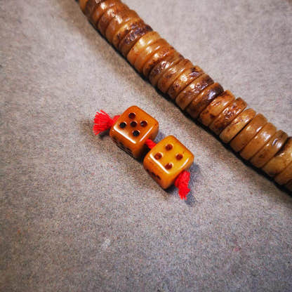 Gandhanra Tibetan Yak Bone Carved Dice Beads for Prayer Bead,Mala Accessories,Am - Tibetan Buddhist mala beads, size reference