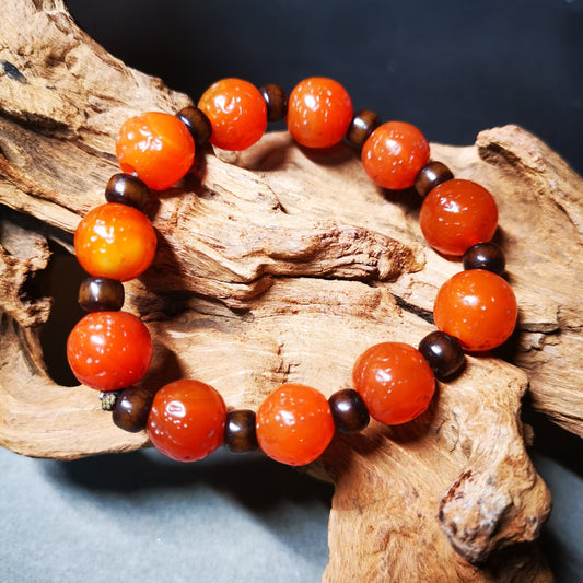 Gandhanra Vintage Tibetan Nanhong Red Agate Bracelet,Amulet Mala Bracelet