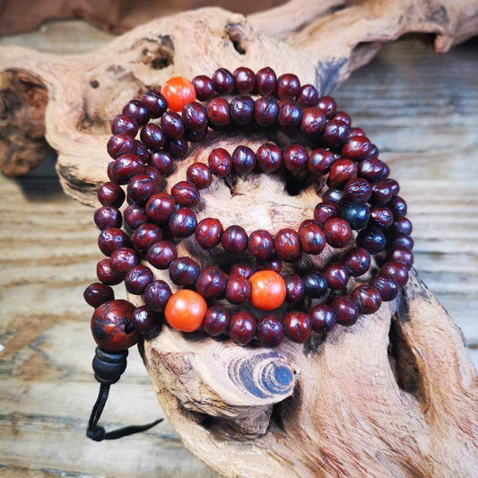 Gandhanra Antique Powerful Bodhi Beads Necklace,108 Mala Beads for Meditation and Prayer - Gandhanra-ART