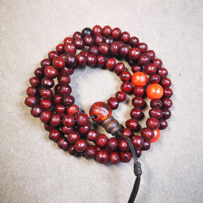 Gandhanra Antique Powerful Bodhi Beads Necklace,108 Mala Beads for Meditation and Prayer