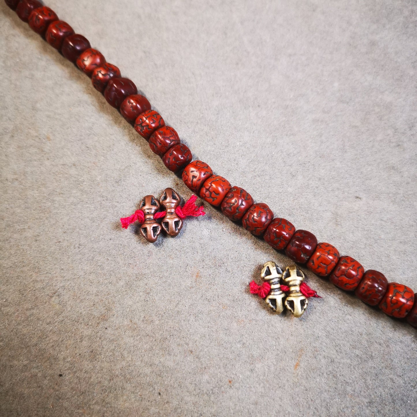 Gandhanra Handmade Tibetan Amulet Pendant,Mini Vajra and Dorje Bell, Mala Marker Bead Accessories