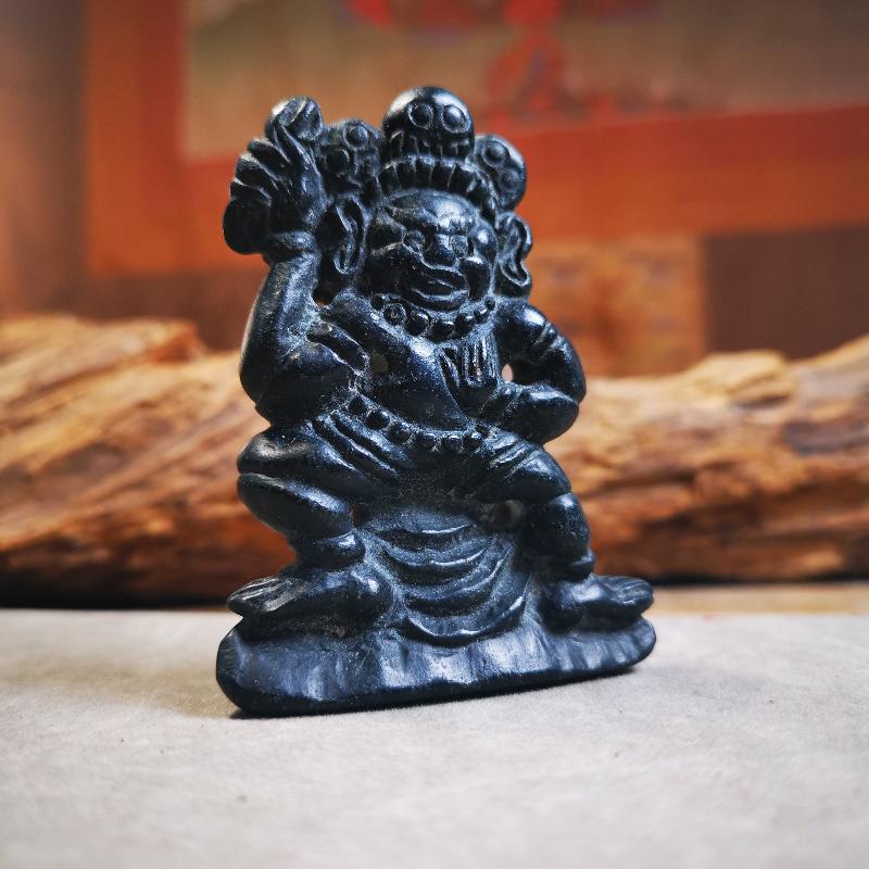 Gandhanra Hand carved Stone Vajrapani,Tibetan Buddhism Statue,the Protector and Guide of Gautama Buddha,Made of Obsidian